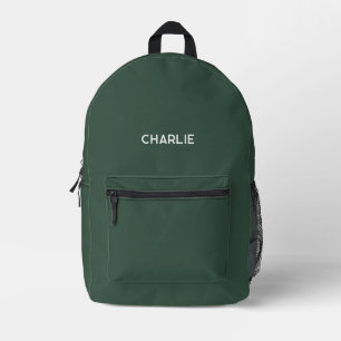 Modern Green and White Personalised School Printed Backpack