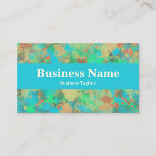Modern Green and Yellow Drops Abstract Design Business Card
