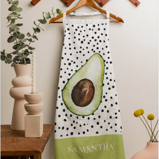Modern Green Avocado Personalised Name  Apron