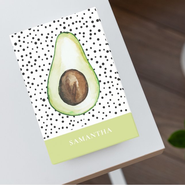 Modern Green Avocado Personalised Name  Post-it Notes (Creator Uploaded)