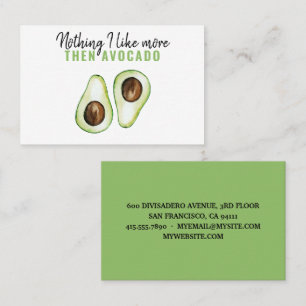 Modern Green Avocado Quote For Avocado Lover Gift Business Card