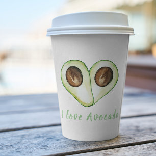 Modern Green Avocado Quote For Avocado Lover Gift Paper Cups