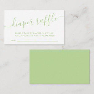 Modern Green Baby Diaper Raffle  Enclosure Card