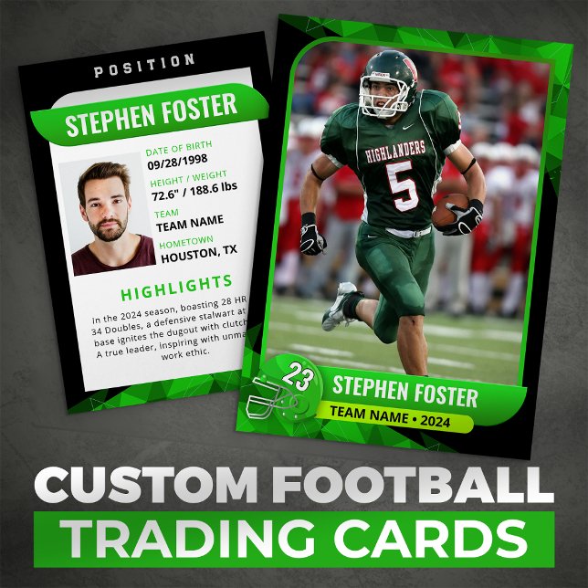 Modern Green & Black Football Trading Card (Creator Uploaded)