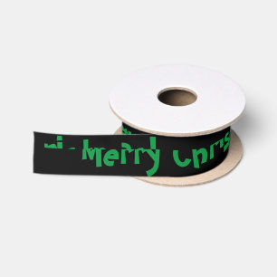 Modern Green Blue Black Christmas Tree Satin Ribbon