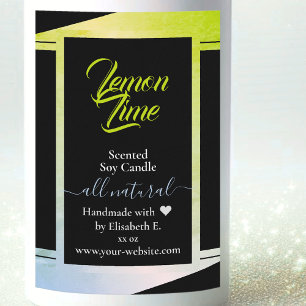 Modern Green Blue Product Candle Packaging Label