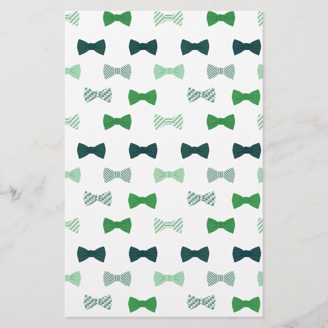 Modern Green Bow Tie pattern bowties (Front)