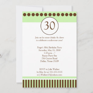 Modern Green & Brown 5x7 Birthday Invitation