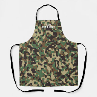 Modern Green Brown Camouflage Camo Pattern Apron