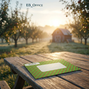 Modern Green & Brown Chequered Return Address Envelope
