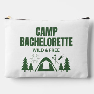 Modern Green Camp Bachelorette Weekend Accessory Pouch