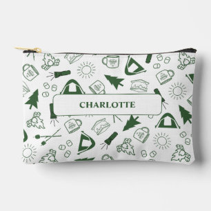 Modern Green Camp Bachelorette Weekend Accessory Pouch