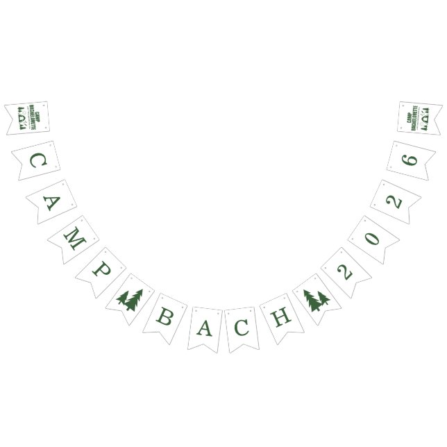 Modern Green Camp Bachelorette Weekend Bunting (All)