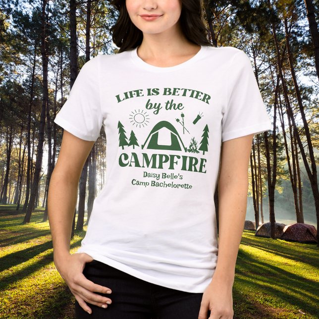 Modern Green Camp Bachelorette Weekend Tri-Blend Shirt (Creator Uploaded)