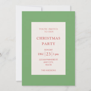 Modern Green Christmas Holiday Party Gold Dots Card