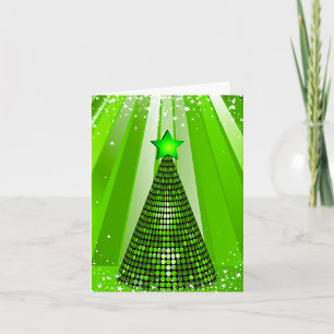 Modern Green Christmas Tree with Star  Card