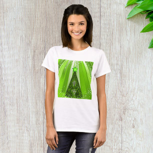 Modern Green Christmas Tree with Star  T-Shirt