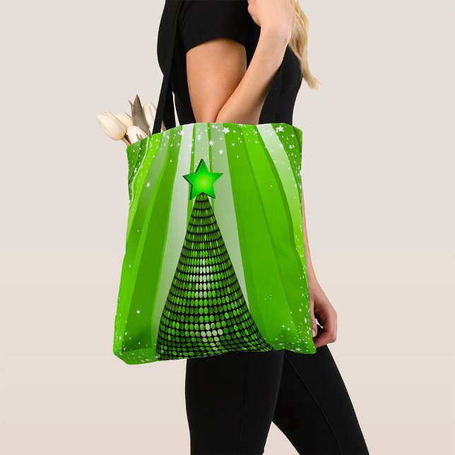 Modern Green Christmas Tree with Star  Tote Bag (Creator Uploaded)