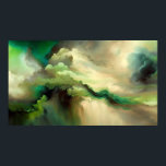 Modern Green Clouds Abstract art Poster<br><div class="desc">This design may be personalised by choosing the Edit Design option. You may also transfer onto other items. Contact me at colorflowcreations@gmail.com or use the chat option at the top of the page if you wish to have this design on another product or need assistance with this design. See more...</div>