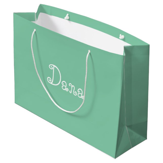 Modern Green Colour Baby Shower Gift Bag (Back Angled)