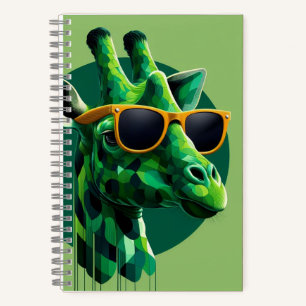 Modern Green Colourful Giraffe Notebook