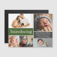 Modern Green Custom Photos Introducing Baby boy