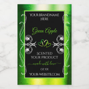 Modern Green Dazzling Product Labels Jewels Black