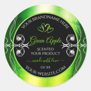 Modern Green Dazzling Product Labels Jewels Black