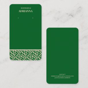 Modern Green Earring Display Business Card