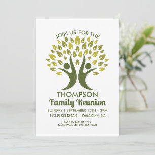 Modern Green Family Reunion Family Tree  Invitation