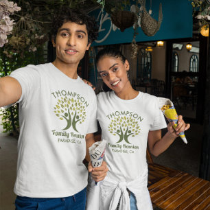 Modern Green Family Reunion Family Tree  T-Shirt