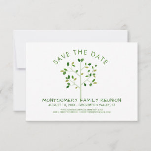 Modern Green Family Reunion Tree Save The Date