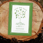 Modern Green Family Reunion Tree Save The Date<br><div class="desc">Send SAVE THE DATE information for your family reunion or family gathering event with these announcement cards designed with a modern, simple family tree design in shades of green. All text is editable with optional additional text space on the back. Coordinating reunion party supplies and novelty items are available. ASSISTANCE:...</div>