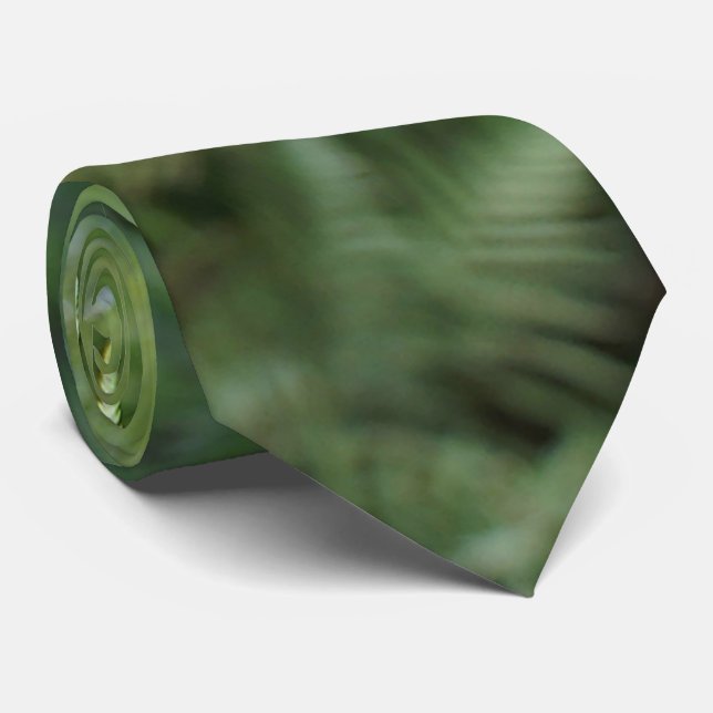 Modern Green Fern Tie (Rolled)
