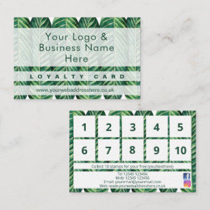 Modern green foliage wax leaf design Loyalty Card 