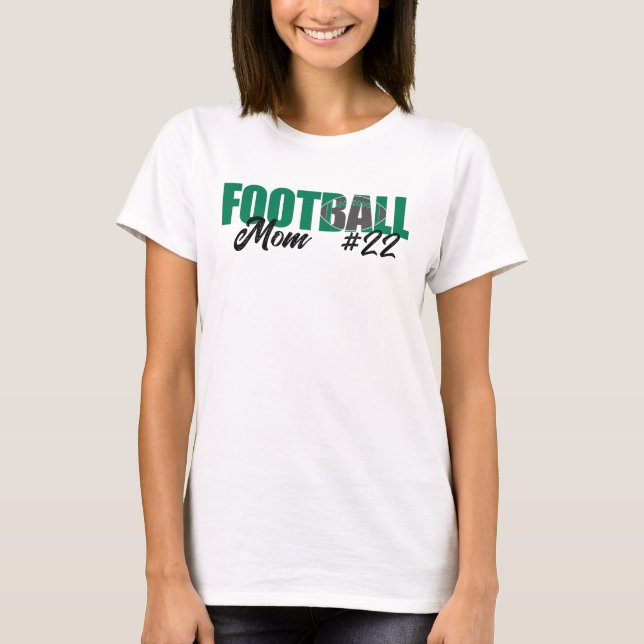 Modern Green Football Mum T-Shirt (Front)