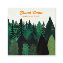 Modern Green Forest Illustration Jewellery Display