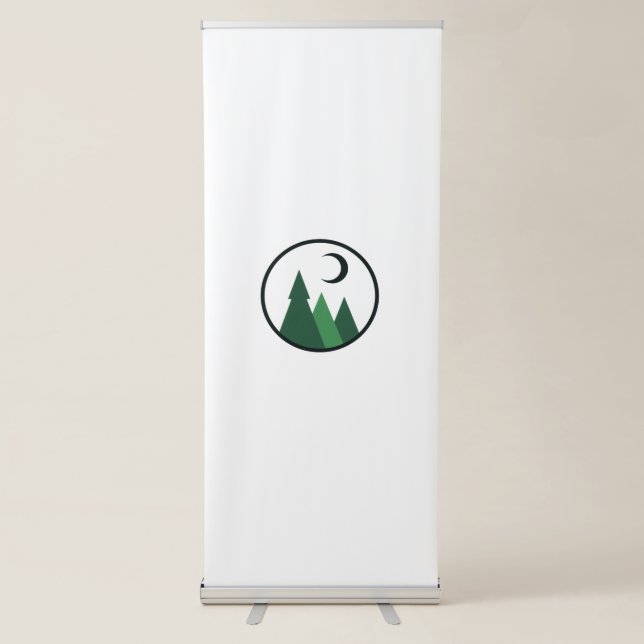 Modern Green Forest Nature Adventure ban Retractable Banner (Front)