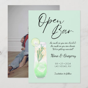 Modern Green Funny Photo  Save The Date