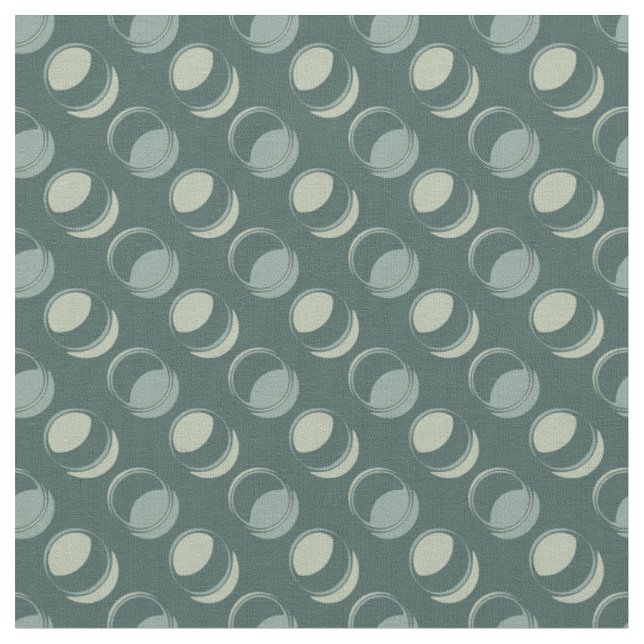 Modern Green Geometric Circle Pattern Fabric (Close Up)