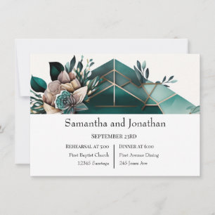 Modern Green Geometric Design Rehearsal Invitation