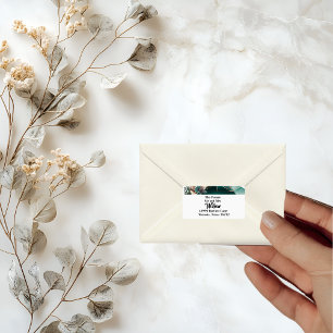 Modern Green Geometric Design Return Address Label