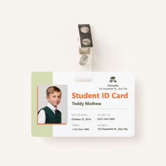 Modern Green Geometric Student ID Card ID Badge