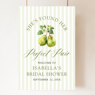 Modern Green Gingham Perfect Pair Bridal Shower Poster