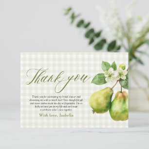 Modern Green Gingham Perfect Pair Bridal Shower Thank You Card