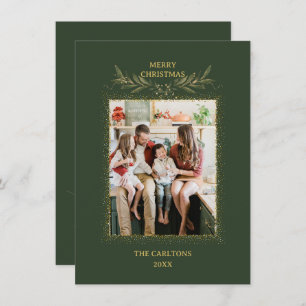 modern Green glitter christmas  Holiday Card