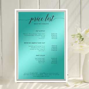 Modern Green-Glow (Imitate) Price List Poster