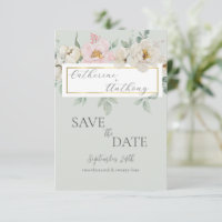 Modern Green Gold Floral Wedding