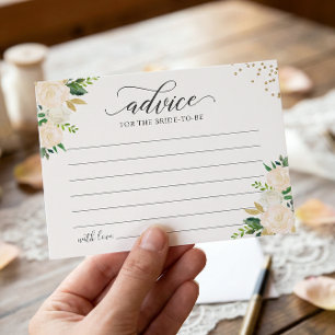 Modern Green Gold Floral Words of Advice Card