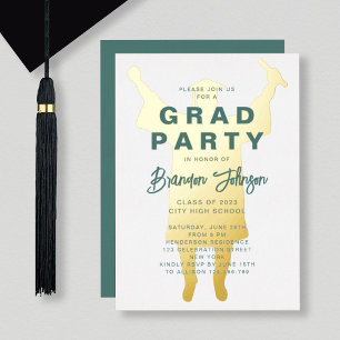 Modern Green Gold Graduation Party